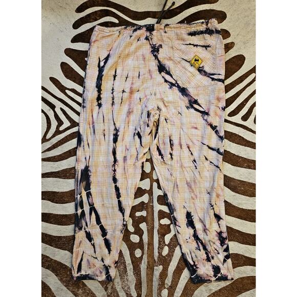 SKIDZ Original Womens Multicolor Tie-Dye Drawstring Pockets Ankle Pants One Size - Picture 2 of 6